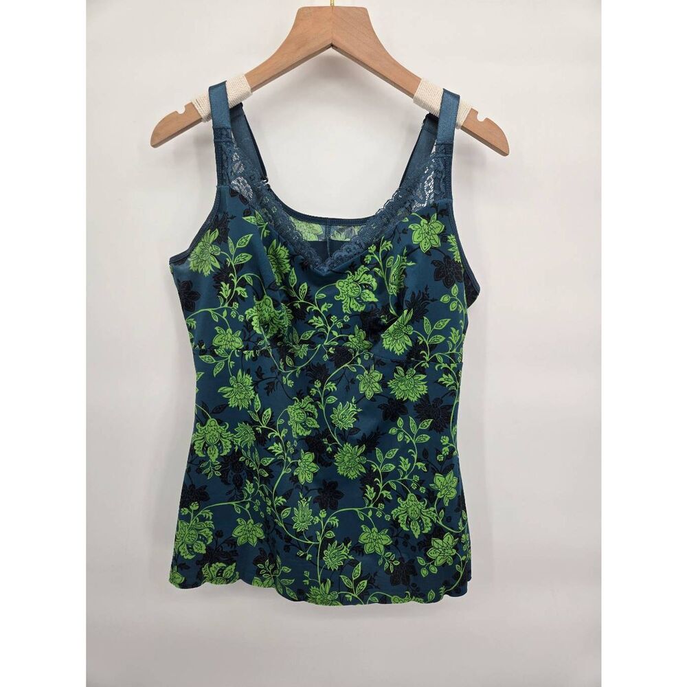 Ruby Ribbon Heritage Lace Cami Size 36 Floral Green Blue